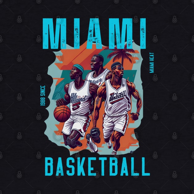 Miami heat basketball  vector graphic design by Nasromaystro